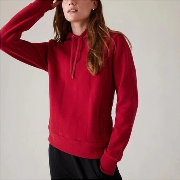 Athleta Tops - Athleta Retroplush Revive Hoodie Pullover Sweatshirt Women’s Medium Red Fleece